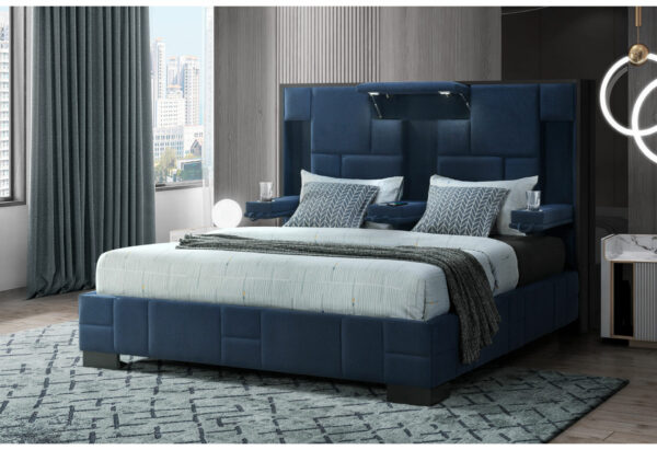 Oscar King Navy Blue Bed