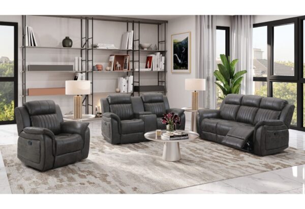 Lewis Grey Reclining Sofa & Reclining Loveseat